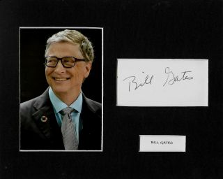 Bill Gates - Microsoft Founder - Hand Signed Card Matted