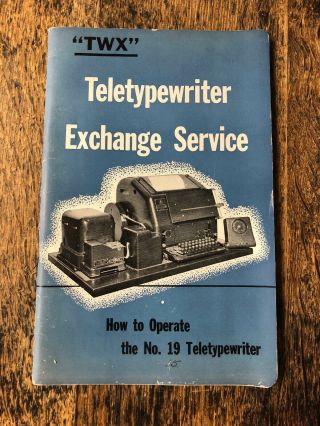 1949 Telephone Operate Training Book How To Operate The No.  19 Teletypewriter