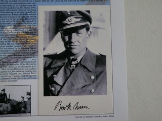Signed Photo Of German Ace Gerhard Barkhorn 2 Scoring German Pilot Cond