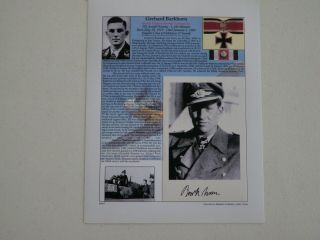 SIGNED PHOTO OF GERMAN ACE GERHARD BARKHORN 2 SCORING GERMAN PILOT COND 2