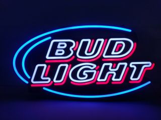 Rare 3 Color Bud Light Budweiser Opti Neon Sign Beer Bar Light Hi Low Settings