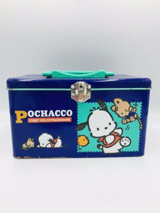 Sanrio Vintage 1996 Pochacco Street Dog 90s Lunch Box Metal School Case