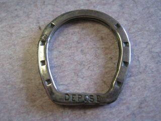 Vintage Antique horseshoe shapped split keyring Key Ring Fob signed depose 2