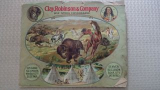 1907 Clay Robinson Live Stock Yard Commission Antique Advertising Calendar