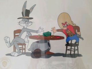 Warner Bros.  1992 Ld Ed Sericel Bugs Bunny & Yosemite Sam / Disney Hanna Barbera