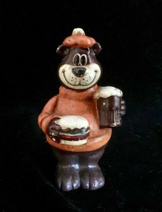A&w Mascot Cast Iron Coin Bank Vintage 1979’s “rooty” Bear