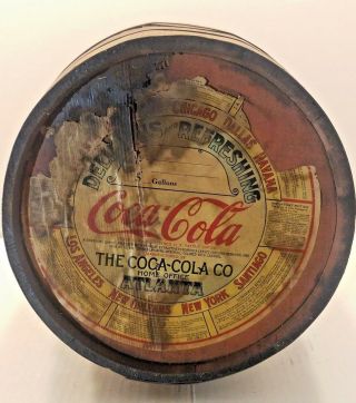Antique Coca - Cola Syrup Wooden 5 Gallon Barrel w/ Paper Label & Tap 2