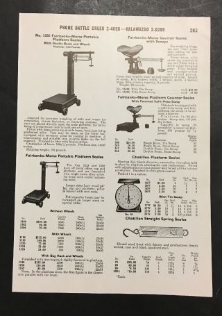 Vintage Fairbanks Morse 1946 Scale Platform Counter Spring Ad Page Illustrated