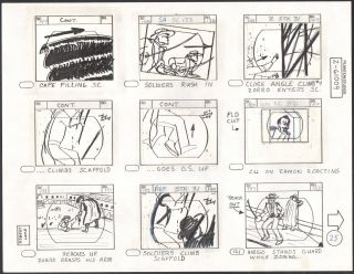 Zorro 1981 Production Storyboard hand drawing SIGNED Filmation Ep.  9 p25 2