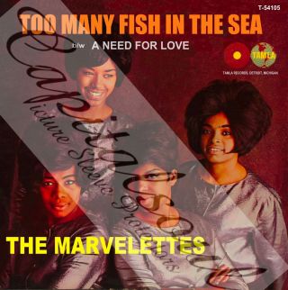 60s Us R/b Soul Tamla The Marvelettes Too Many Fish In The Sea Picture Sleeve