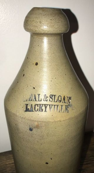 Desirable Laceyville Pennsylvania Neal And Sloan Stoneware Beer Bottle