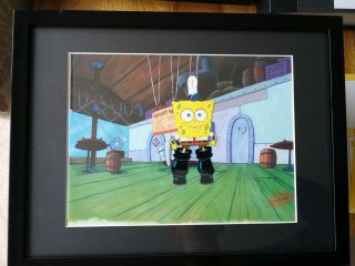 Nickelodeon Spongebob Framed Animation Art Key Master Background Cel Set Up F4