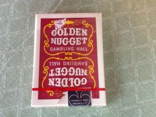 Red Golden Nugget Playing Cards Top Seal Okay - Bottom Seal Torn
