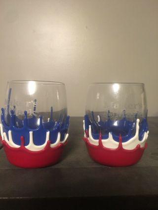 Red White And Blue Makers Mark Glasses With Matching Empty Decanter 100