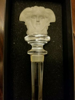 Versace Rosenthal Frosted Crystal Medusa Wine Bottle Stopper Art Glass Austria