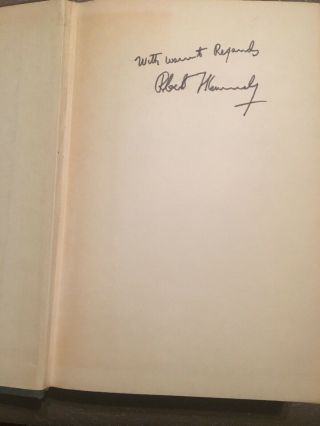 Robert “Bobby” Kennedy Signed Book “The Enemy Within” Senator/Atty.  General 3