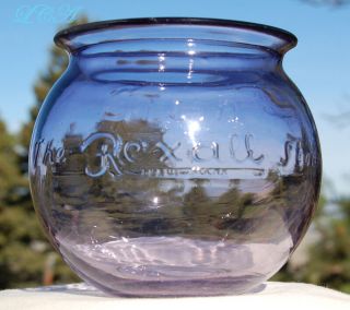 Old Rexall Drug Store Leech Or Fish Bowl Antique Sun Color Purple Sca