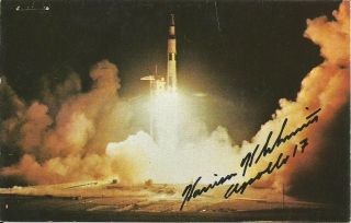 Apollo 17 Launch Photo Signed By Crew (gene Cernan,  Harrison Schmitt,  Ron Evans)