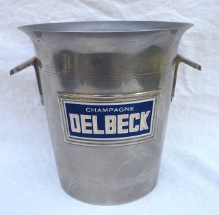 French Art Deco Nickel Silverplate Ice Bucket Cooler Delbeck 1930