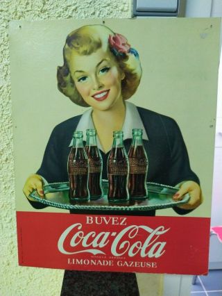 Coca Cola Cardboard Sign Switzerland 50s Rare