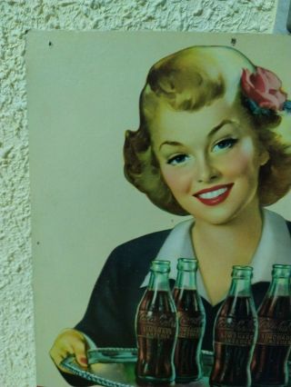 Coca Cola Cardboard Sign Switzerland 50s Rare 2