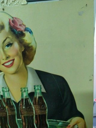 Coca Cola Cardboard Sign Switzerland 50s Rare 3