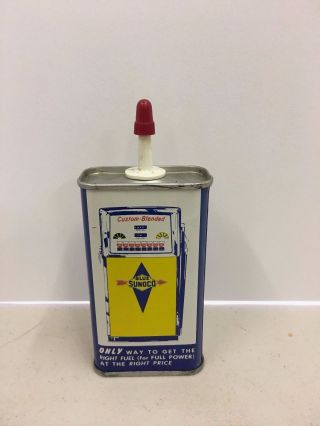 Vintage Sunoco Household Oil Handy Can Gas Pump Advertising