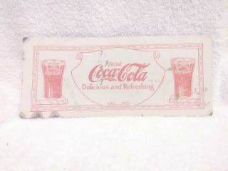 1913 ? Coca Cola Pure And Healthful Ink Blotter Antique Soda Fountain Glasses