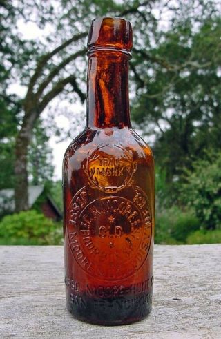 Western Miniature " Jesse Moore / Old Bourbon / San Francisco " Whiskey Bottle