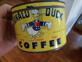 Old Donald Duck 1lb Keywind Coffee Tin,  Goyer Coffee Co,  Greenville,  Mississippi