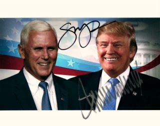 Mike Pence Donald Trump Signed 8x10 Picture Photo Autographed Pic With