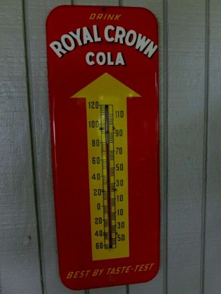 1952 Donasco Rc Royal Crown Cola Thermometer Sign 25 1/2 X 9 3/4 "