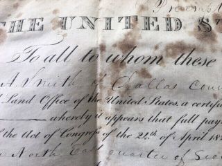 Andrew Jackson Sign Landgrant Dallas Co.  Alabama May 19,  1831 4