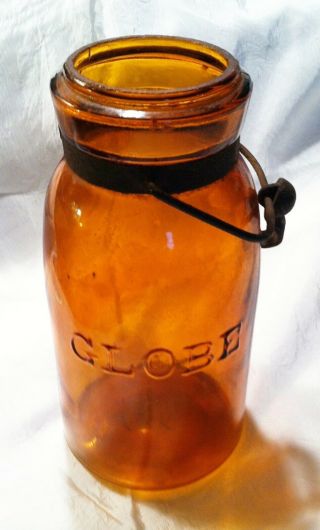 Honey? Amber Fruit Jar Globe 50 W/no Lid