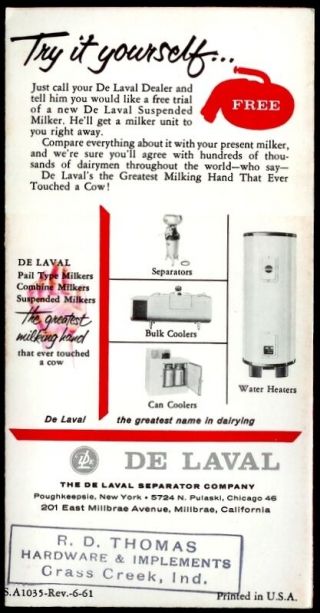 Rare Vintage 1961 De Laval Dairy Milking Machine Brochure Suspended Milker 4