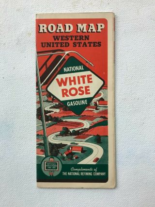 White Rose,  National Gasoline,  Road Map Of The Western Us