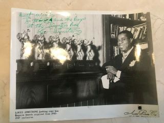 Louis Armstrong - Rare Autographed Publicity Photo From The Late 40s Early 50s
