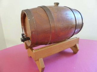 Vintage Coopered Oak Barrel With Tap,  Plug & Stand,  Arizen Limassol,  Cyprus