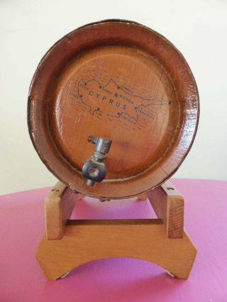 Vintage Coopered Oak Barrel with Tap,  Plug & Stand,  Arizen Limassol,  Cyprus 4