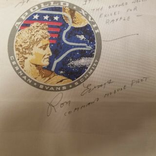 Ron Evans Signed Apollo 17 Beta Cloth Astronaut