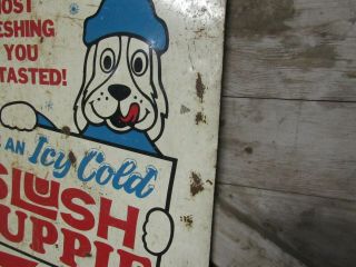 Vintage Double Sided Painted Metal Slush Puppie Sign 3