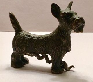 Vintage Germany Brass Scottie Dog Corkscrew Terrier Dog Cork Bottle Bar Opener