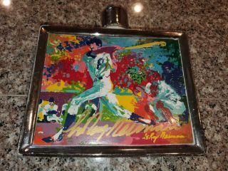 Leroy Neiman Signed Satin Wood Whiskey Decanter Hand Signed By Leroy Neiman