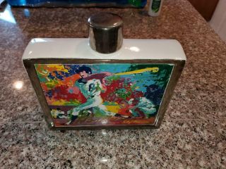 LEROY NEIMAN SIGNED SATIN WOOD WHISKEY DECANTER HAND SIGNED BY LEROY NEIMAN 2