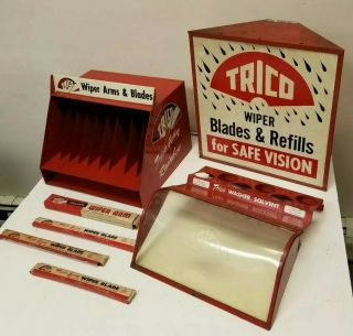 Vintage Trico Windshield Wiper Gas Service Station Display W/light Up Sign.