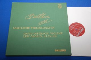 Oistrakh Oborin Beethoven Violin Sonatas Dutch Philips Stereo Early 70s 4lp Nm