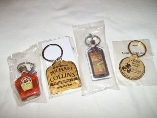 Keychains Crown Royal Whisky Michael Collins Myers Rum El Tesoro Tequila Nip