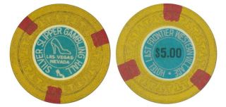 Silver Slipper Gambling Hall,  $5.  00,  1950 Casino Chip Las Vegas Nevada