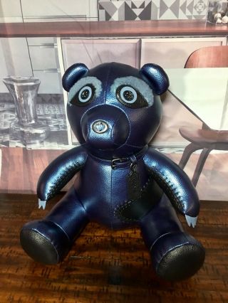 Coach F56844 Blue Metalic Limited Edition Ace 15” Leather Teddy Bear - Big - Nwt