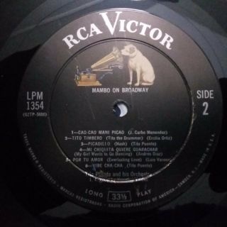 Tito Puente - LP Mambo On Broadway.  Rare Orig.  1st.  Press.  on RCA 1354 DG.  - Solid Vg, 3